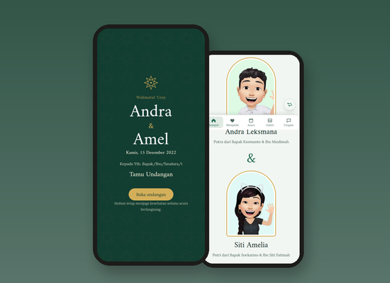 Tampilan tema Emerald Islami