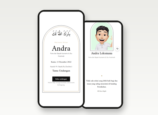 Tampilan tema Khitan White Arabic