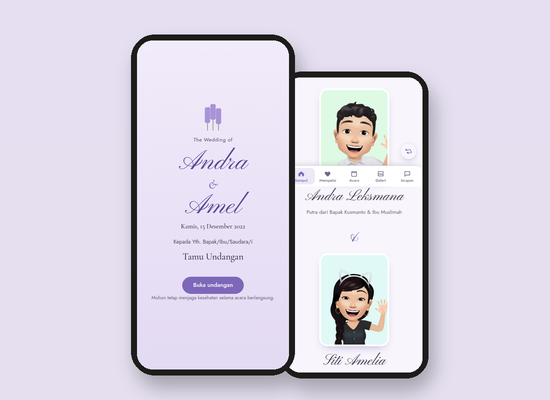 Tampilan tema Lavender Dream